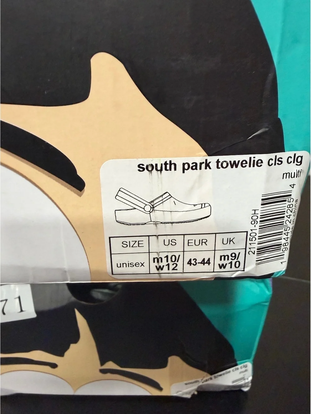 Size 10 - South Park x Crocs Classic Clogs “Towelie”